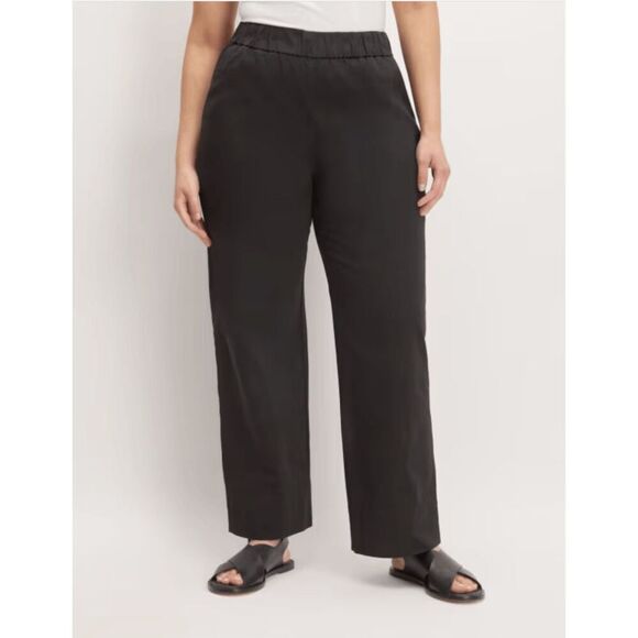 NWOT Everlane Women's Black The Easy Pull On Elastic Waist Pants Medium - Picture 3 of 9